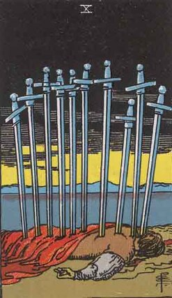 Ten of Swords Tarot Image